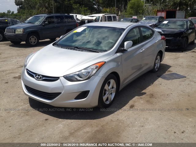 5NPDH4AE4DH266450 - 2013 HYUNDAI ELANTRA GLS/LIMITED SILVER photo 2