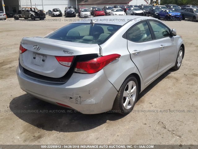 5NPDH4AE4DH266450 - 2013 HYUNDAI ELANTRA GLS/LIMITED SILVER photo 4