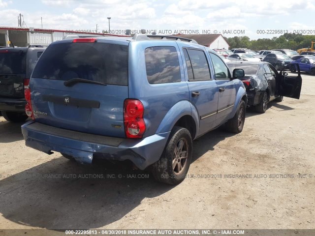 1D8HD48P57F577132 - 2007 DODGE DURANGO SLT BLUE photo 4