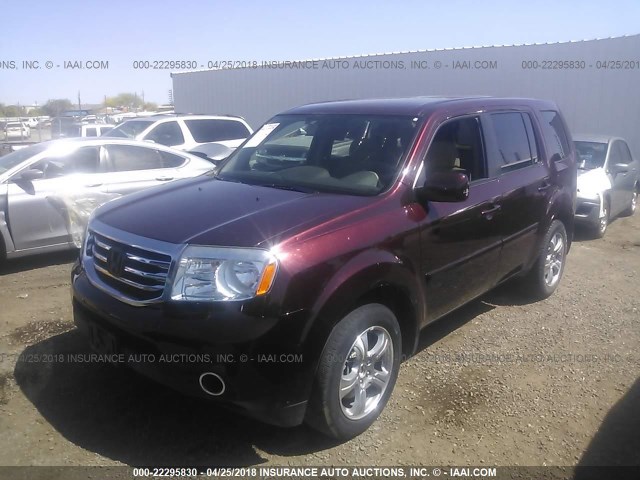 5FNYF3H42EB018275 - 2014 HONDA PILOT EX MAROON photo 2