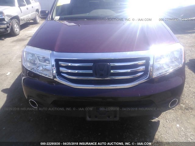 5FNYF3H42EB018275 - 2014 HONDA PILOT EX MAROON photo 6