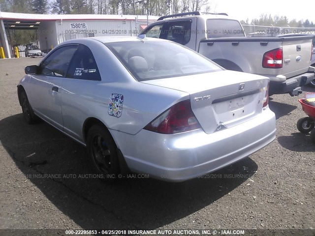 1HGEM21783L035715 - 2003 HONDA CIVIC HX SILVER photo 3