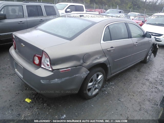 1G1ZH57B08F200107 - 2008 CHEVROLET MALIBU 1LT 金色 照片 4