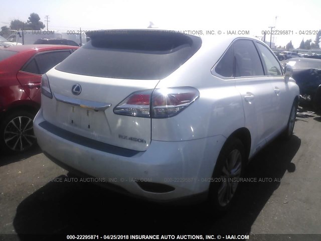 JTJZB1BA5D2008728 - 2013 LEXUS RX 450 WHITE photo 4