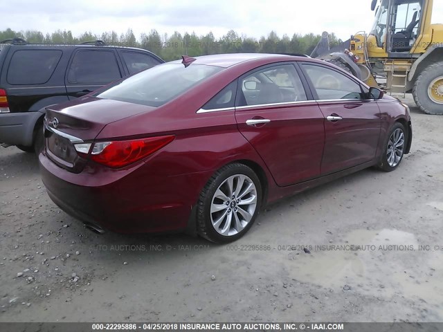 5NPEC4ACXCH442787 - 2012 HYUNDAI SONATA SE/LIMITED RED photo 4