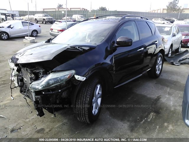 JN8AZ18U19W025723 - 2009 NISSAN MURANO S/SL BLACK photo 2