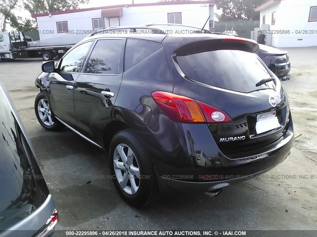 JN8AZ18U19W025723 - 2009 NISSAN MURANO S/SL BLACK photo 3