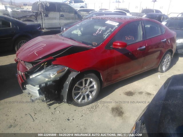 1C3CDFCA8DD153558 - 2013 DODGE DART LIMITED/R/T RED photo 2