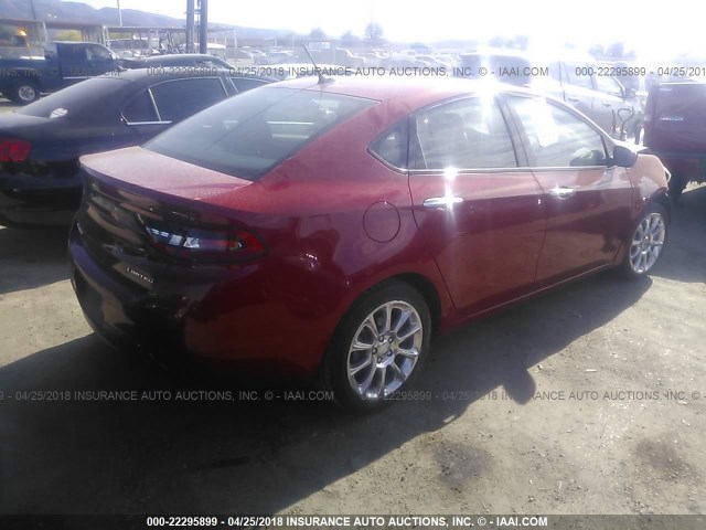 1C3CDFCA8DD153558 - 2013 DODGE DART LIMITED/R/T RED photo 4