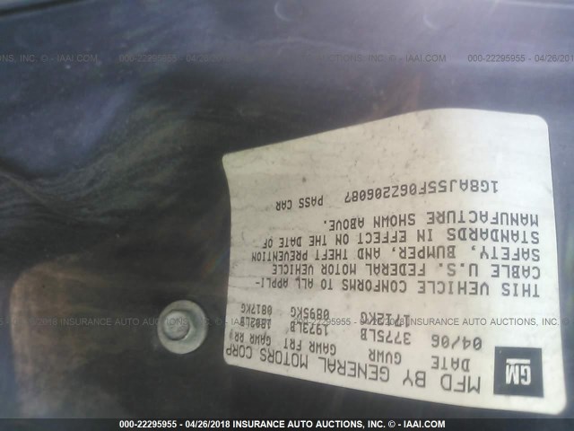 1G8AJ55F06Z206087 - 2006 SATURN ION LEVEL 2 Yaşıl foto 9