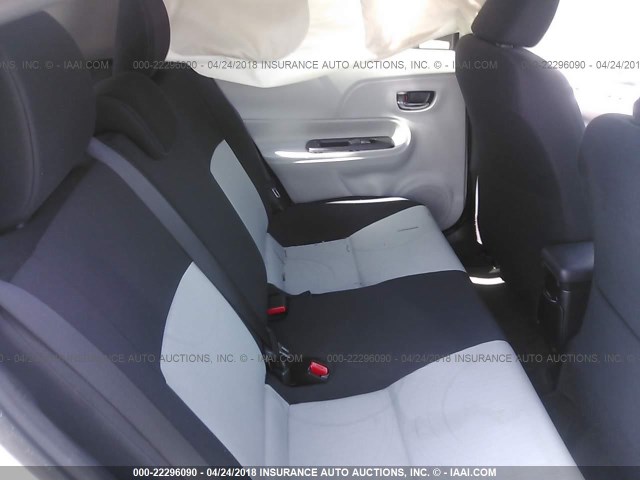 JTDKDTB36D1043148 - 2013 TOYOTA PRIUS C SILVER photo 8