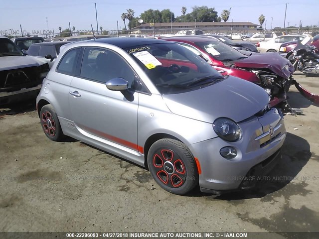 3C3CFFGE6FT695522 - 2015 FIAT 500 ELECTRIC SILVER photo 1