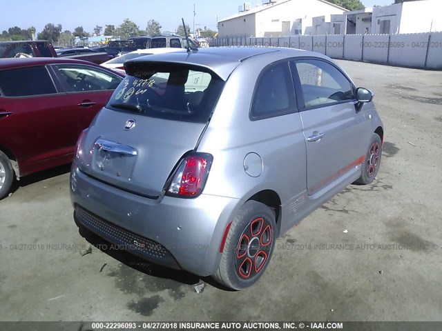 3C3CFFGE6FT695522 - 2015 FIAT 500 ELECTRIC SILVER photo 4