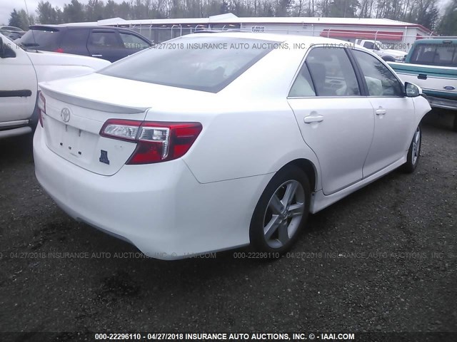 4T1BF1FK2DU698921 - 2013 TOYOTA CAMRY L/SE/LE/XLE WHITE photo 4