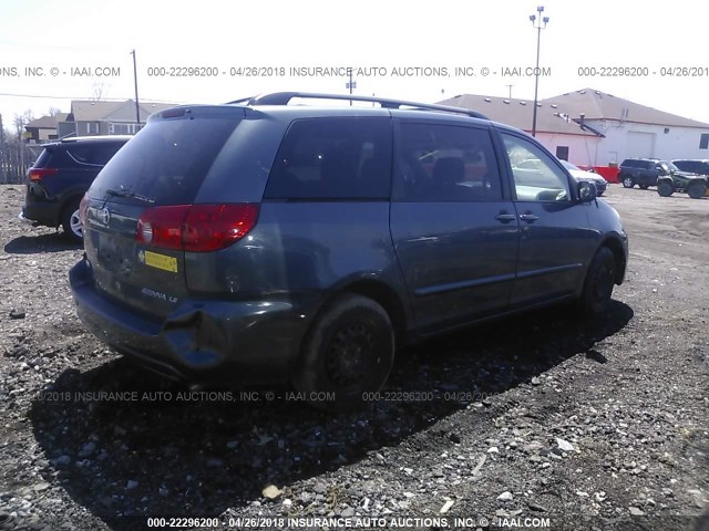 5TDZK23C98S107494 - 2008 TOYOTA SIENNA CE/LE GRAY photo 4