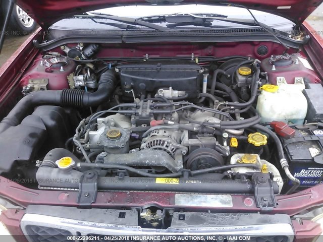 JF1SF65572H740931 - 2002 SUBARU FORESTER S RED photo 10