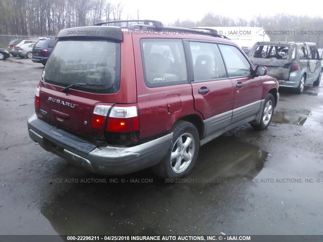 JF1SF65572H740931 - 2002 SUBARU FORESTER S RED photo 4