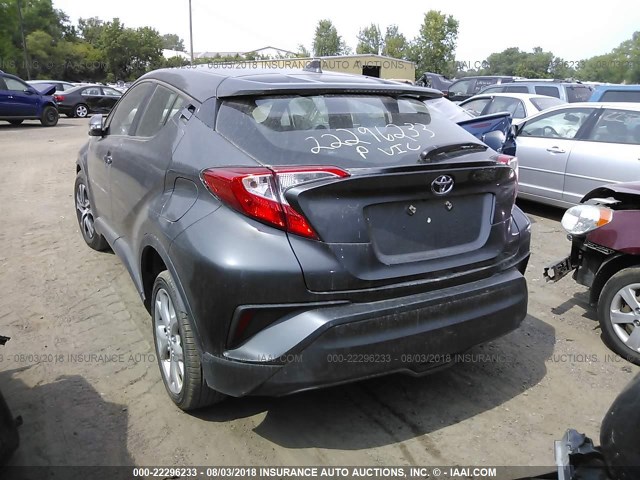 NMTKHMBX2JR016829 - 2018 TOYOTA C-HR XLE/XLE PREMIUM GRAY photo 3