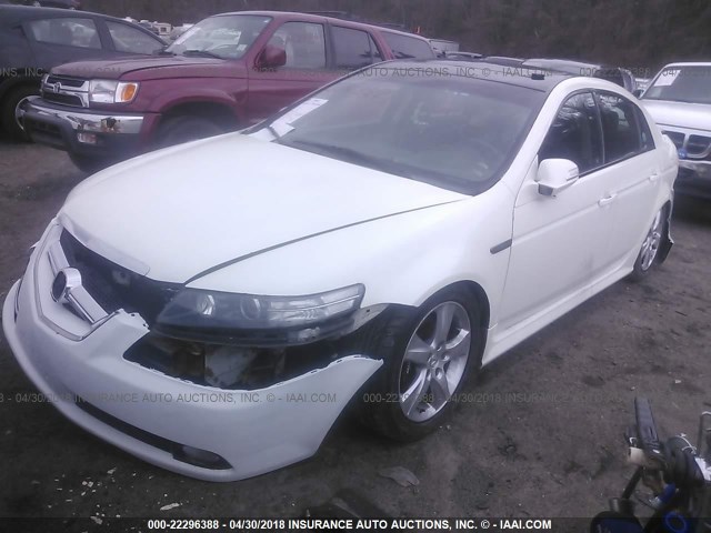 19UUA76538A033687 - 2008 ACURA TL TYPE S WHITE photo 2