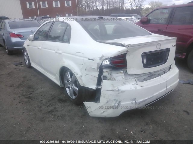 19UUA76538A033687 - 2008 ACURA TL TYPE S WHITE photo 3