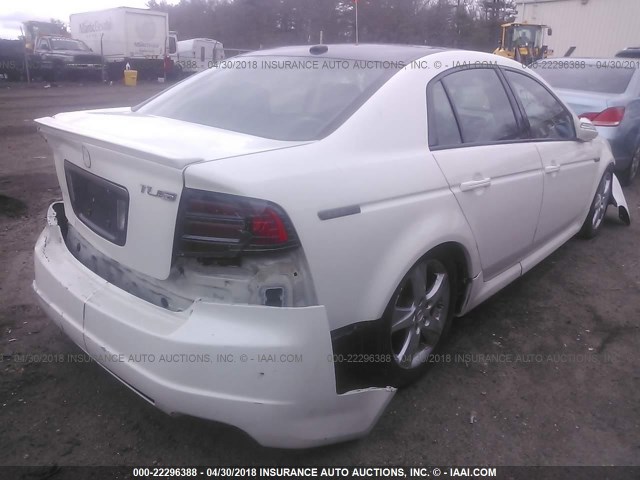 19UUA76538A033687 - 2008 ACURA TL TYPE S WHITE photo 4