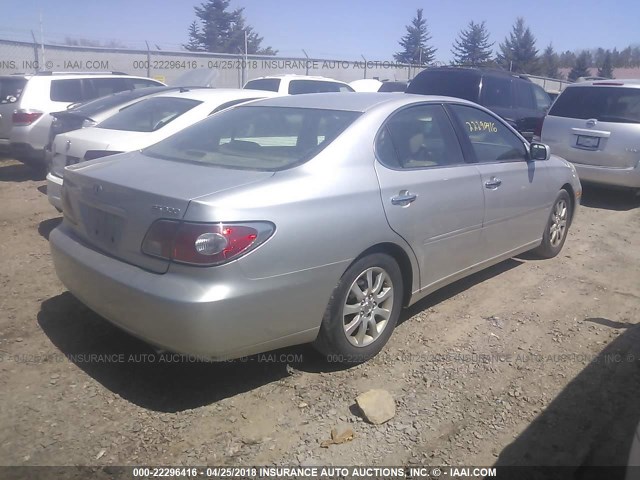 JTHBF30G030117280 - 2003 LEXUS ES 300 SILVER photo 4