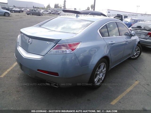 19UUA8F59AA024746 - 2010 ACURA TL Light Blue photo 4