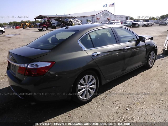 1HGCR2F87DA281369 - 2013 HONDA ACCORD EXL GRAY photo 4