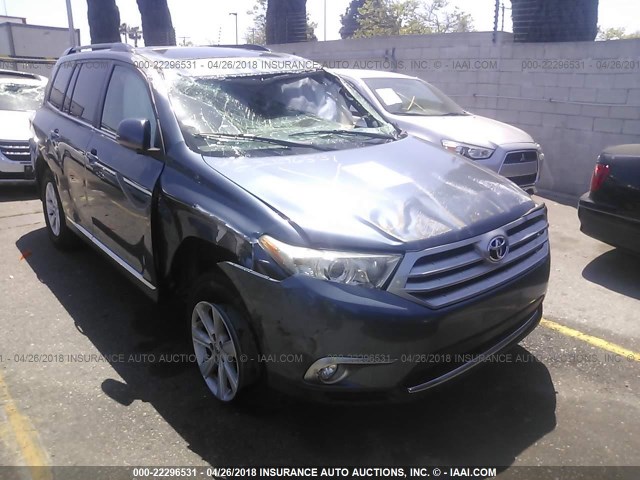 5TDZK3EH7CS062546 - 2012 TOYOTA HIGHLANDER SE BLUE photo 1