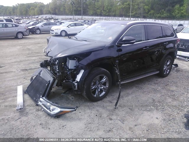 5TDDZRFH0HS452743 - 2017 TOYOTA HIGHLANDER LIMITED/LTD PLATINUM BLACK photo 2