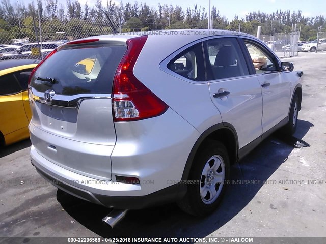 3CZRM3H35GG706022 - 2016 HONDA CR-V LX SILVER photo 4