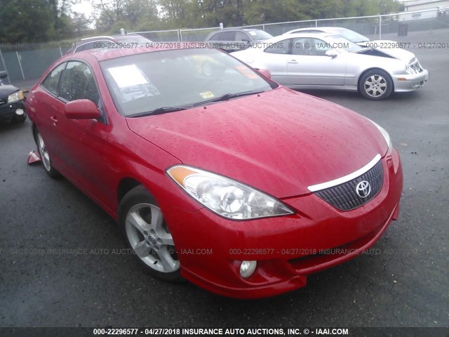 4T1CE38P06U595432 - 2006 TOYOTA CAMRY SOLARA SE/SLE RED photo 1