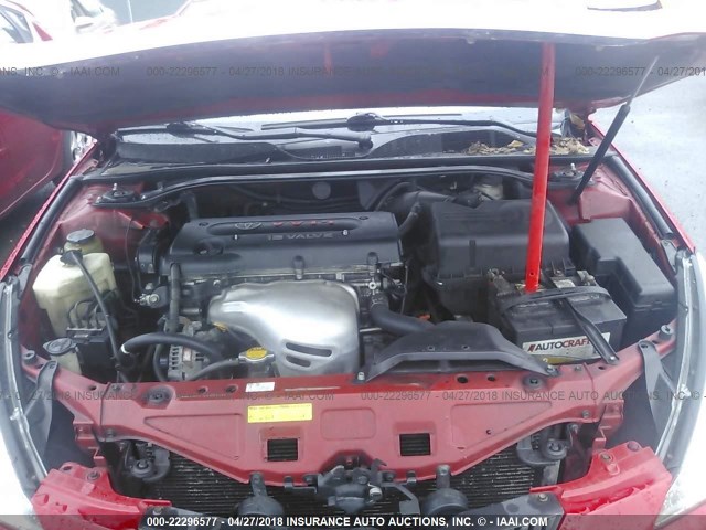 4T1CE38P06U595432 - 2006 TOYOTA CAMRY SOLARA SE/SLE წითელი ფოტო 10