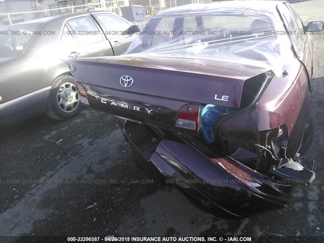 4T1BG12K9TU779125 - 1996 TOYOTA CAMRY DX/LE/XLE ბურგუნდია ფოტო 6