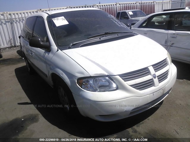 1D8GP45R17B118647 - 2007 DODGE CARAVAN SXT WHITE photo 1