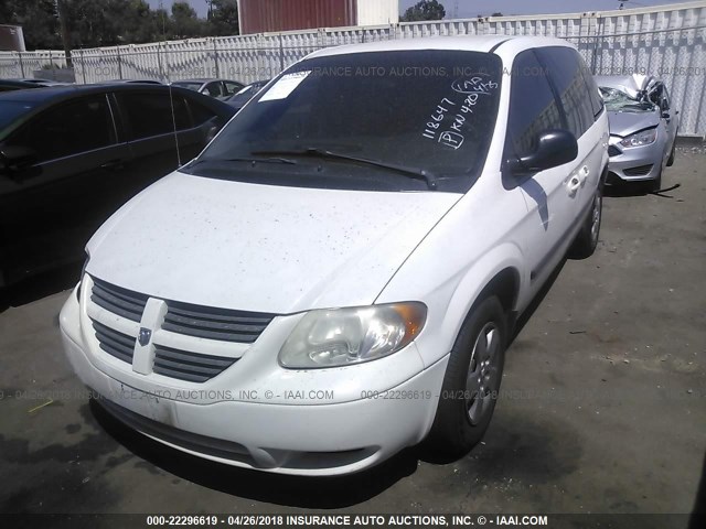 1D8GP45R17B118647 - 2007 DODGE CARAVAN SXT WHITE photo 2