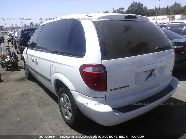 1D8GP45R17B118647 - 2007 DODGE CARAVAN SXT WHITE photo 3