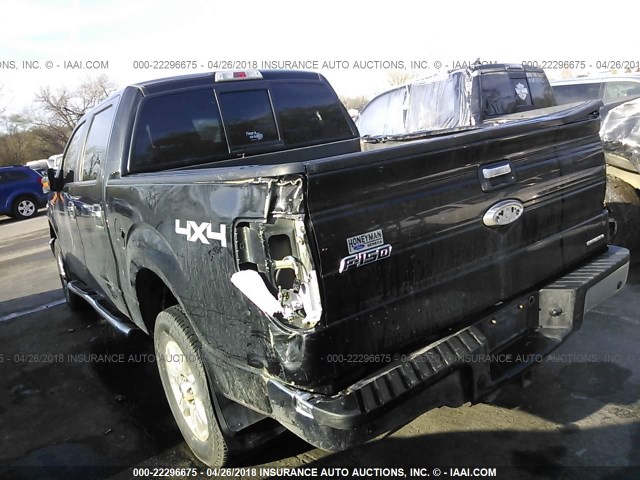 1FTFW1EF6DKF26025 - 2013 FORD F150 SUPERCREW BLACK photo 3