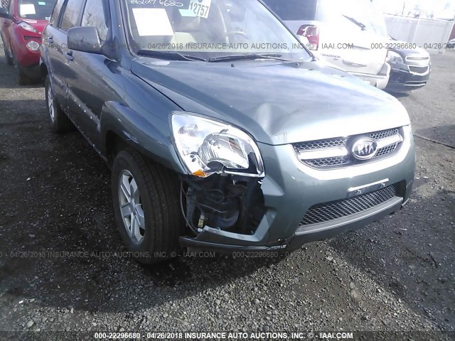 KNDJE723697625223 - 2009 KIA SPORTAGE LX/EX GREEN photo 6