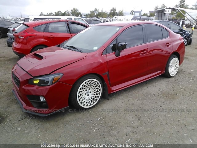 JF1VA1A63F9821647 - 2015 SUBARU WRX RED photo 2