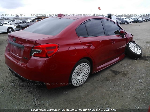 JF1VA1A63F9821647 - 2015 SUBARU WRX RED photo 4