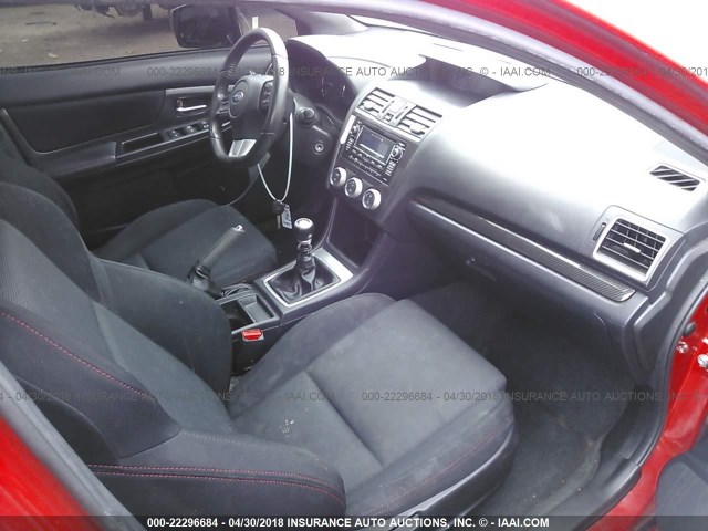 JF1VA1A63F9821647 - 2015 SUBARU WRX RED photo 5