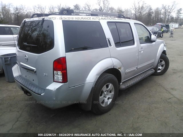 5N1AR18W47C608634 - 2007 NISSAN PATHFINDER LE/SE/XE GRAY photo 4