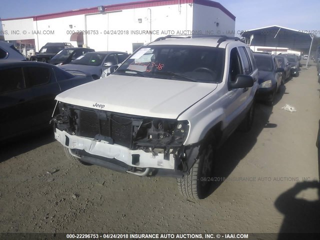 1J4GX48SX1C584165 - 2001 JEEP GRAND CHEROKEE LAREDO WHITE photo 2