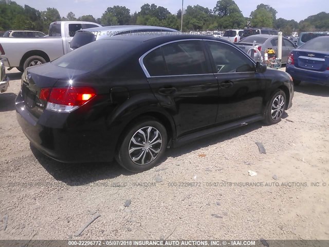 4S3BMBA64B3221145 - 2011 SUBARU LEGACY 2.5I BLACK photo 4