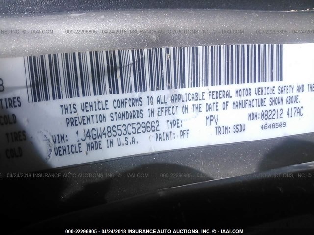 1J4GW48S53C529662 - 2003 JEEP GRAND CHEROKEE LAREDO Pewter photo 9