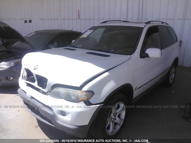 5UXFA13516LY42274 - 2006 BMW X5 3.0I WHITE photo 2