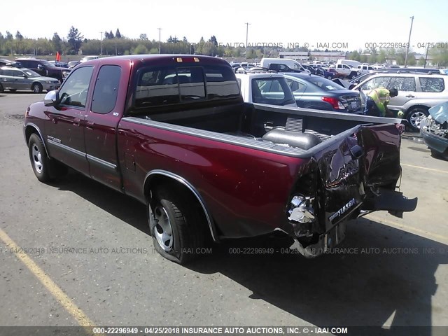 5TBRU34165S442424 - 2005 TOYOTA TUNDRA ACCESS CAB SR5 RED photo 3