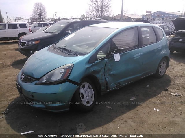 JHMGE8H37CC005095 - 2012 HONDA FIT TURQUOISE photo 2