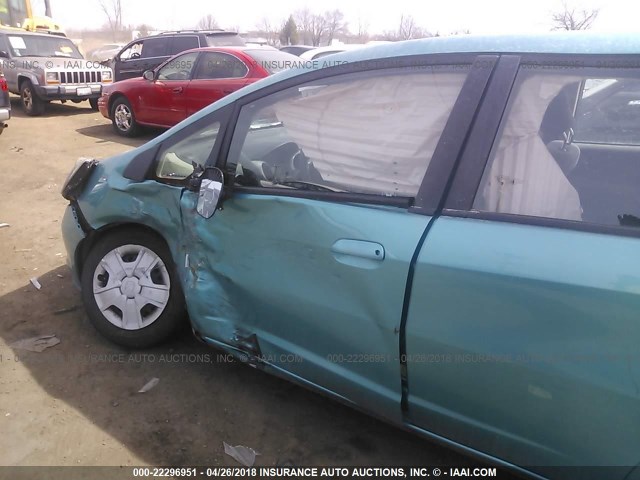 JHMGE8H37CC005095 - 2012 HONDA FIT TURQUOISE photo 6